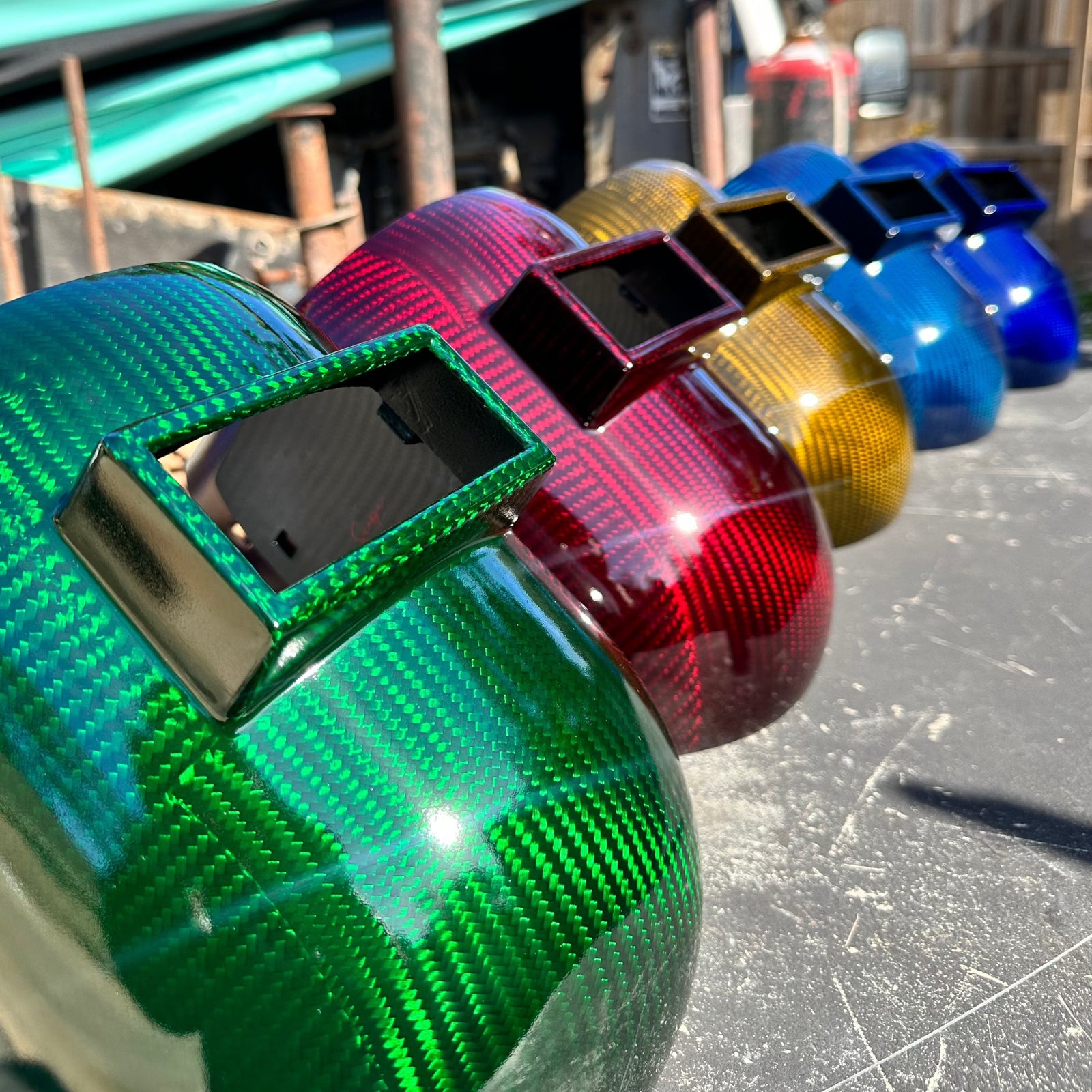 Candy Painted Cornsilk Carbon Fiber Welding Hoods