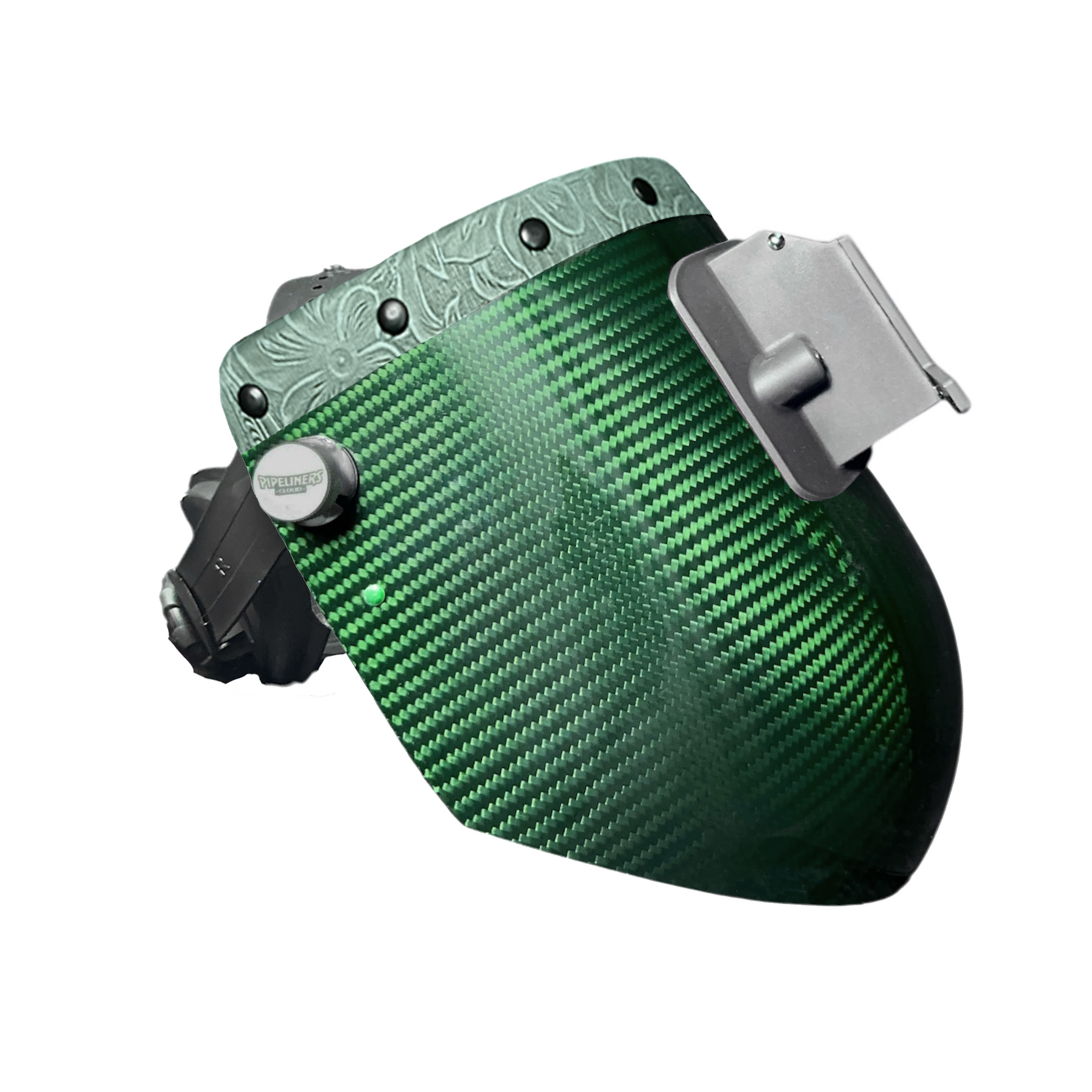 Candy Carbon Fiber Chopped Top Leather Welding Hood