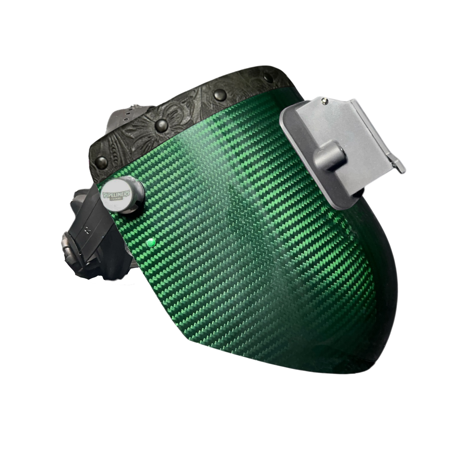 Candy Carbon Fiber Chopped Top Leather Welding Hood