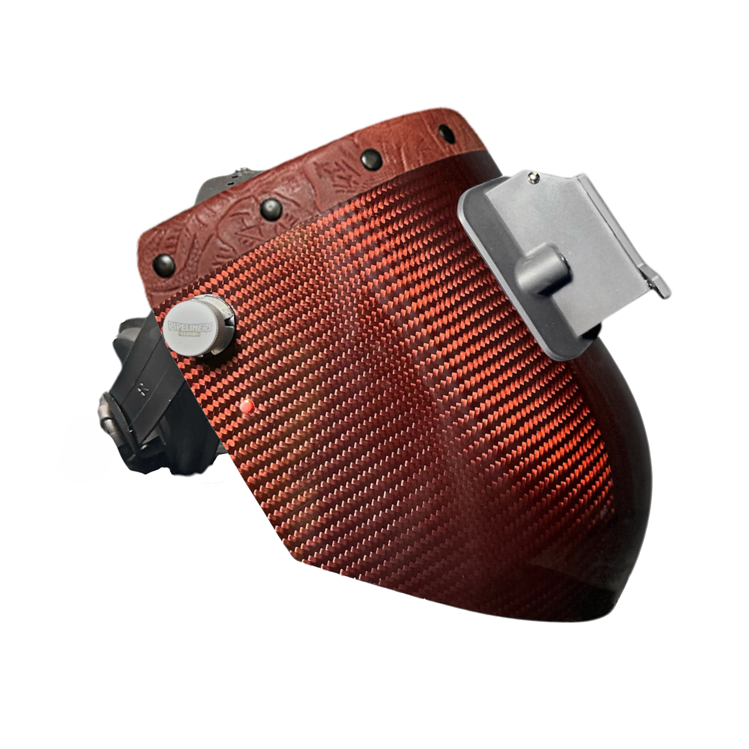 Candy Carbon Fiber Chopped Top Leather Welding Hood