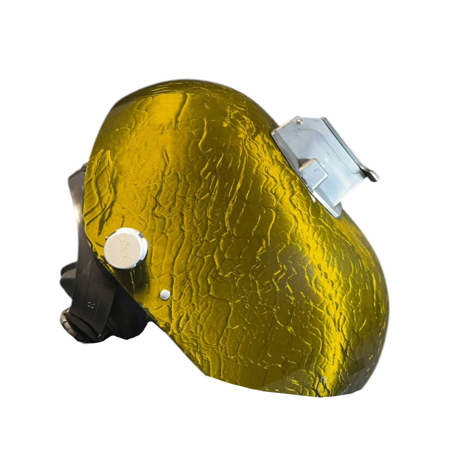 Trimmed Bottom Candy Corn Silk Carbon Fiber Welding Hood