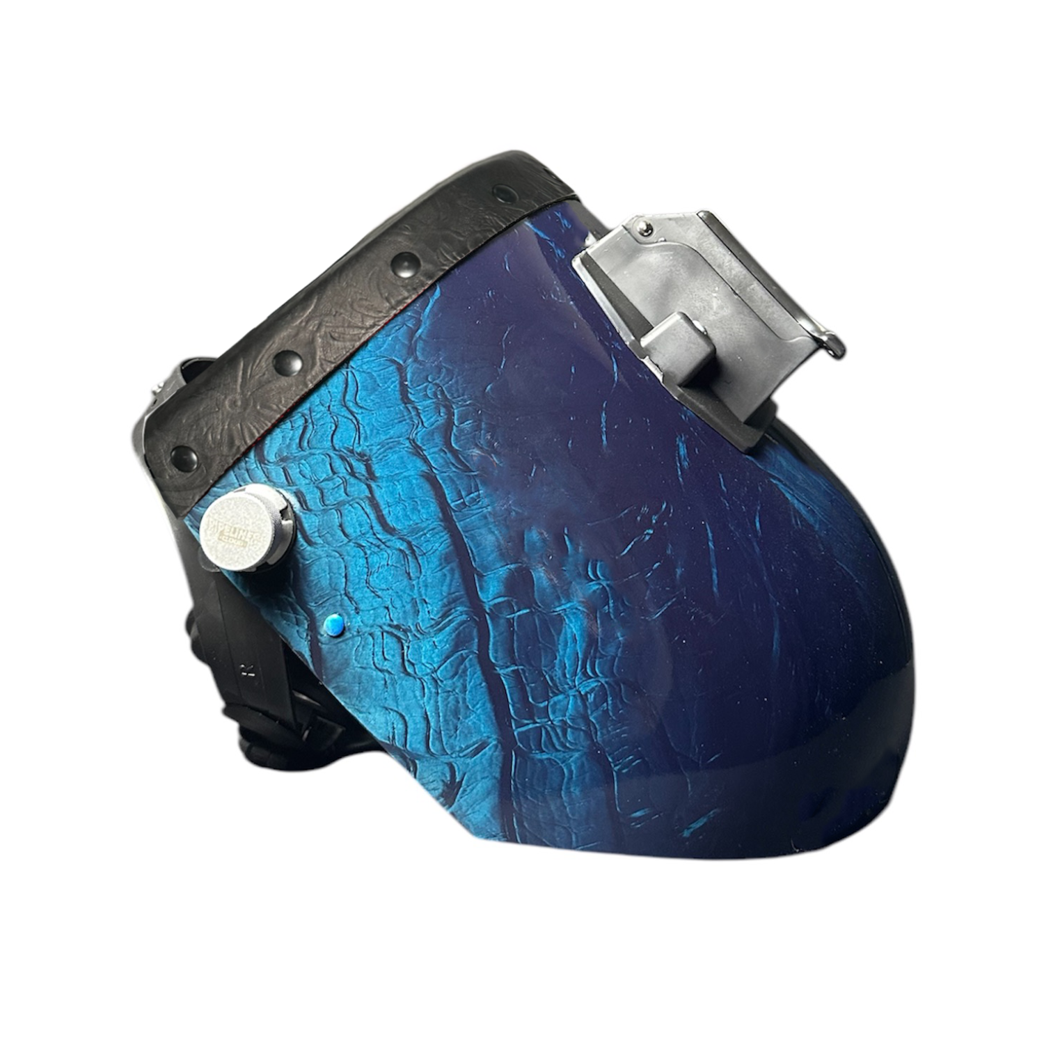 Candy Corn Silk Carbon Fiber Chopped Top Leather Welding Hood