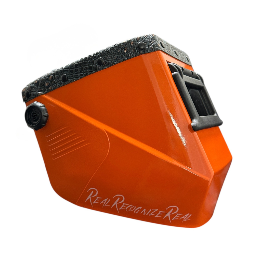 Swanga Banga  Square Futura Welding Hoods-Bourbon Blaze