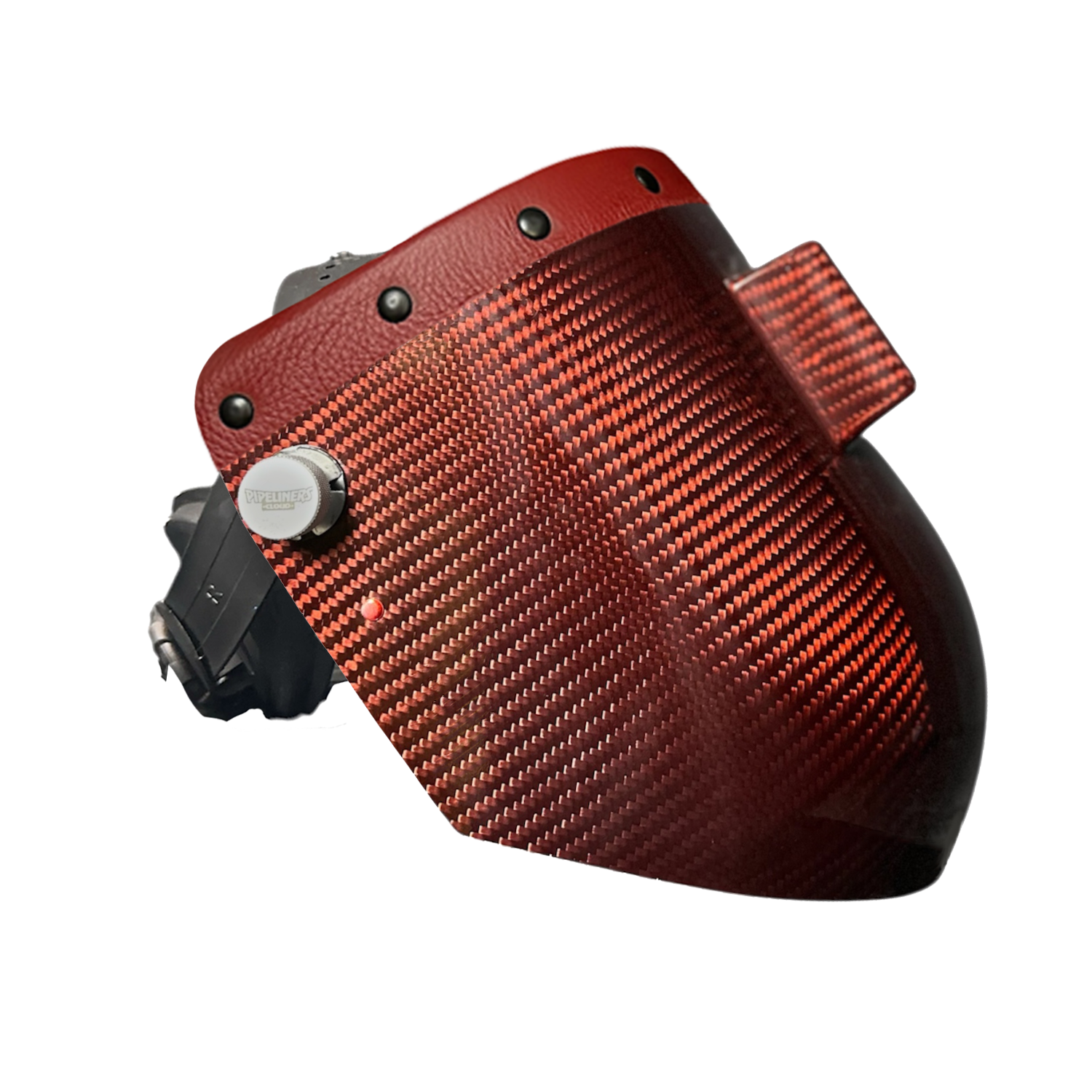 Candy Carbon Fiber Chopped Top Leather Welding Hood