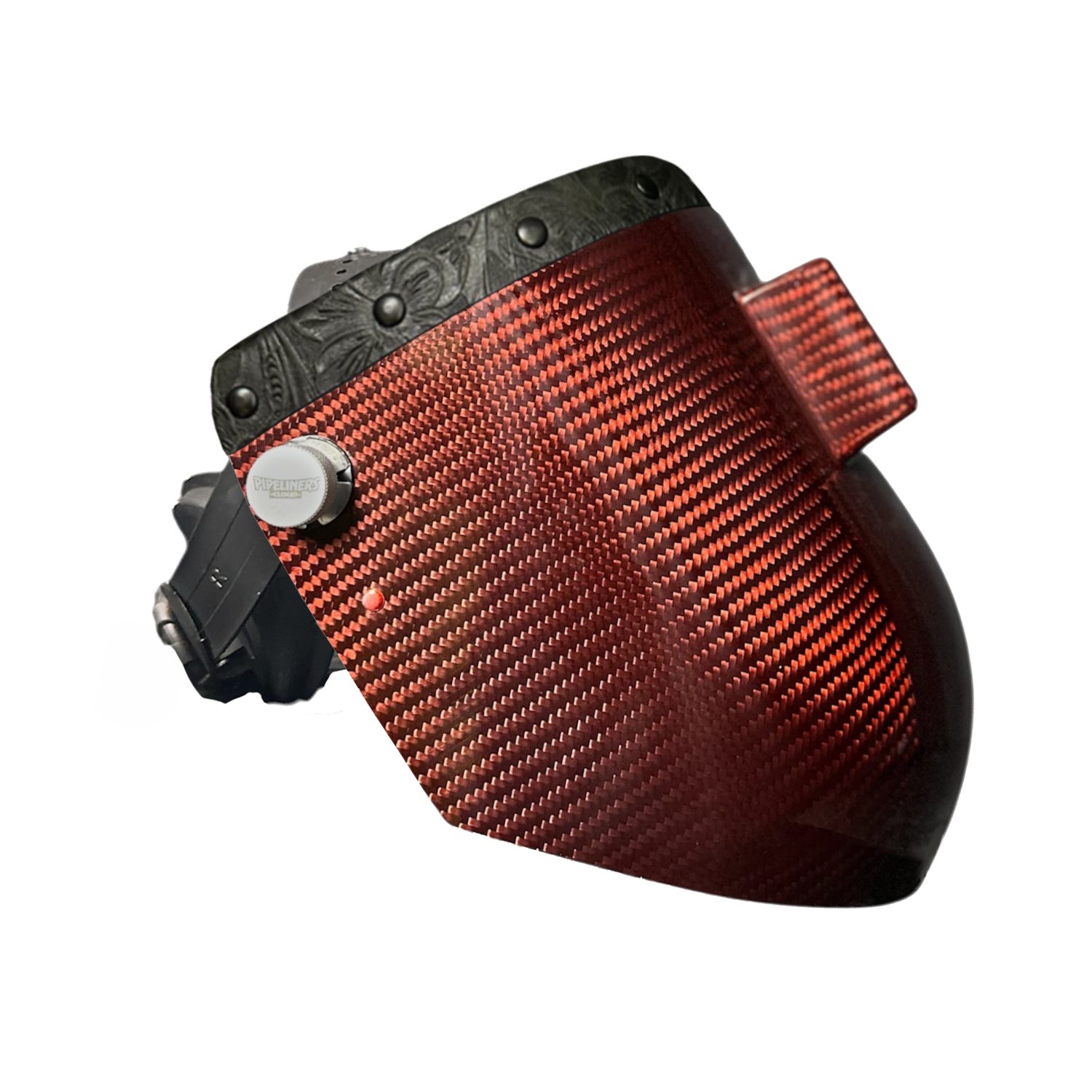 Candy Carbon Fiber Chopped Top Leather Welding Hood