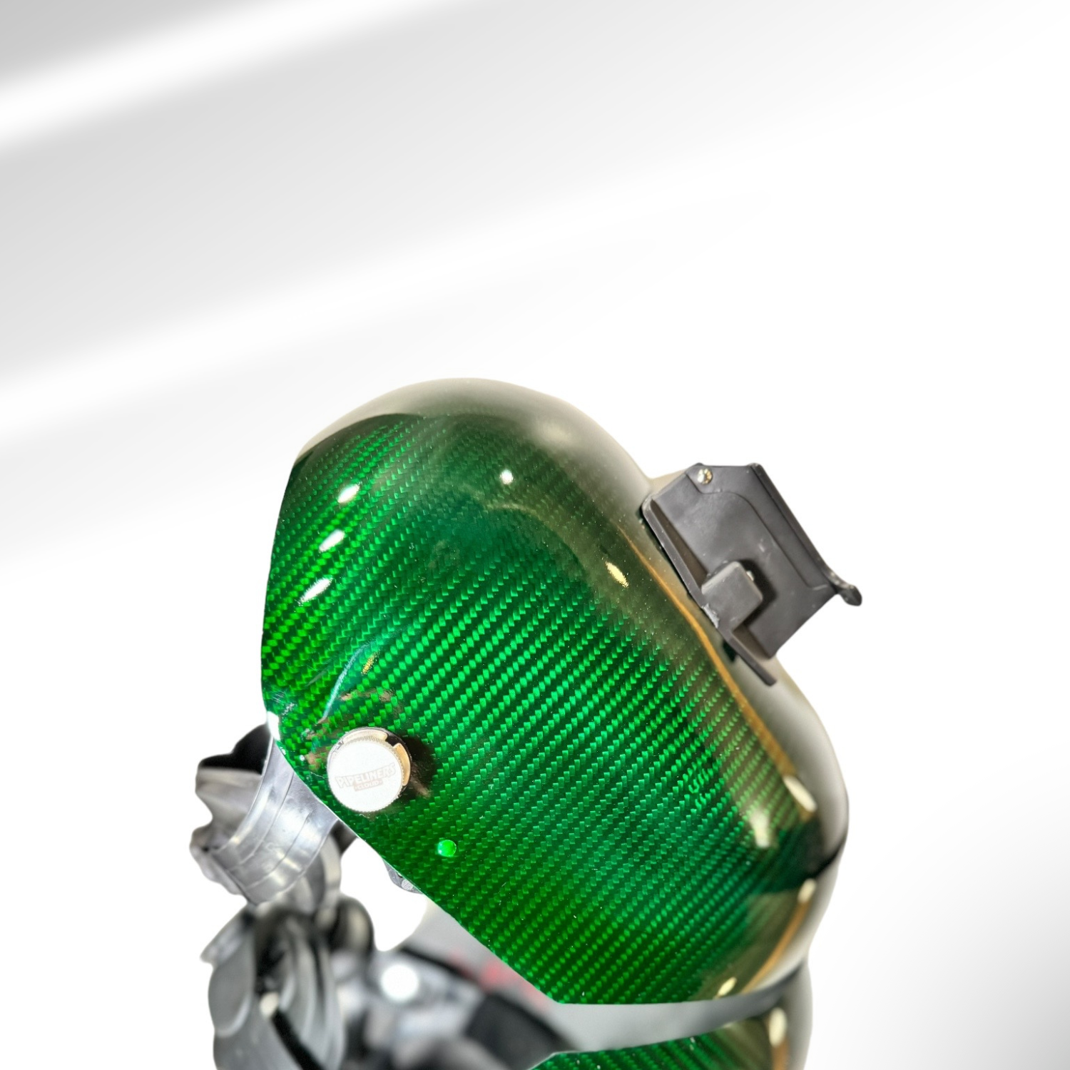 Trimmed Bottom Candy Carbon Fiber Welding Hood