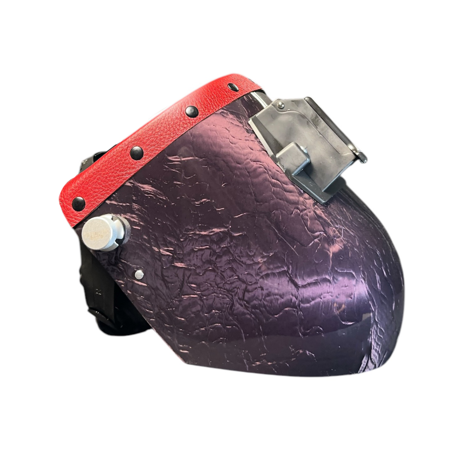 Candy Corn Silk Carbon Fiber Chopped Top Leather Welding Hood