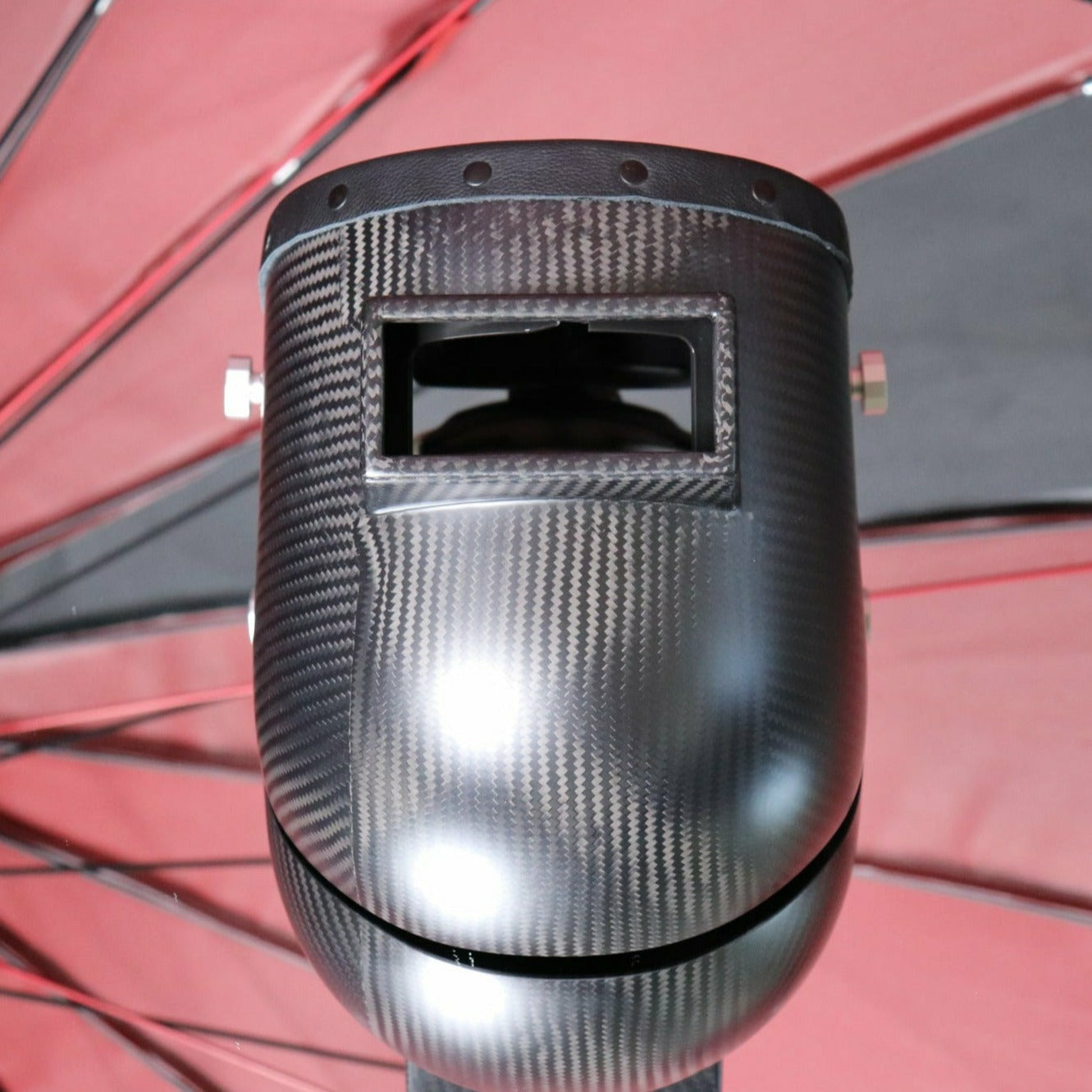 Black Leather Carbon Fiber Welding Hood
