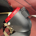 Red Leather Carbon Fiber Welding Hood with Flip Up Lens Box