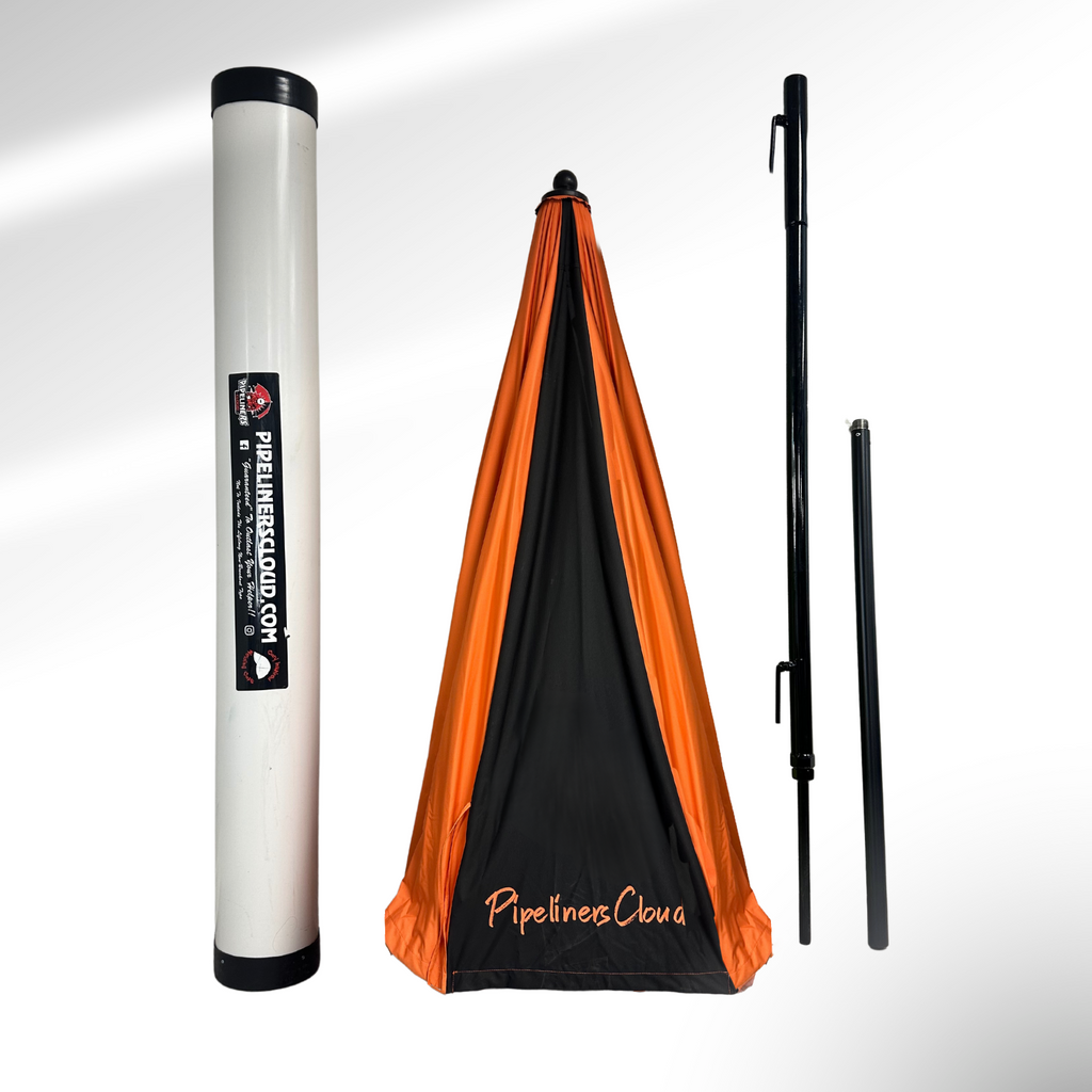 10' Orange Pipeliners Cloud Umbrella, Slamma Jamma Holder