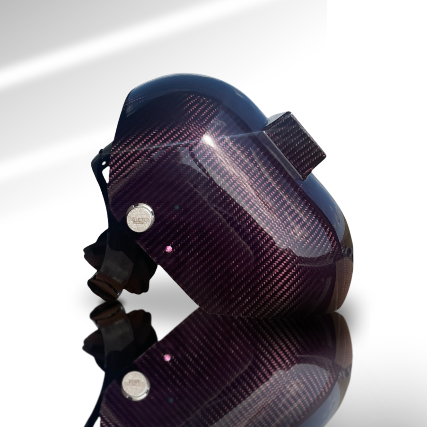 Trimmed Bottom Candy Carbon Fiber Welding Hood
