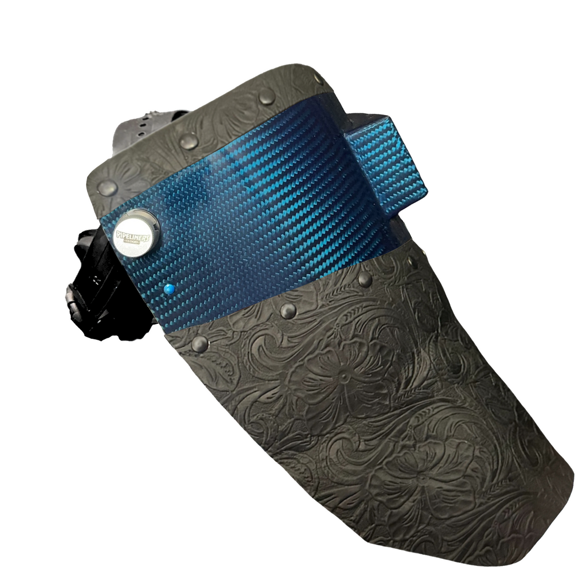 Candy Carbon Fiber Chopped Top & Bottom Leather Welding Hood