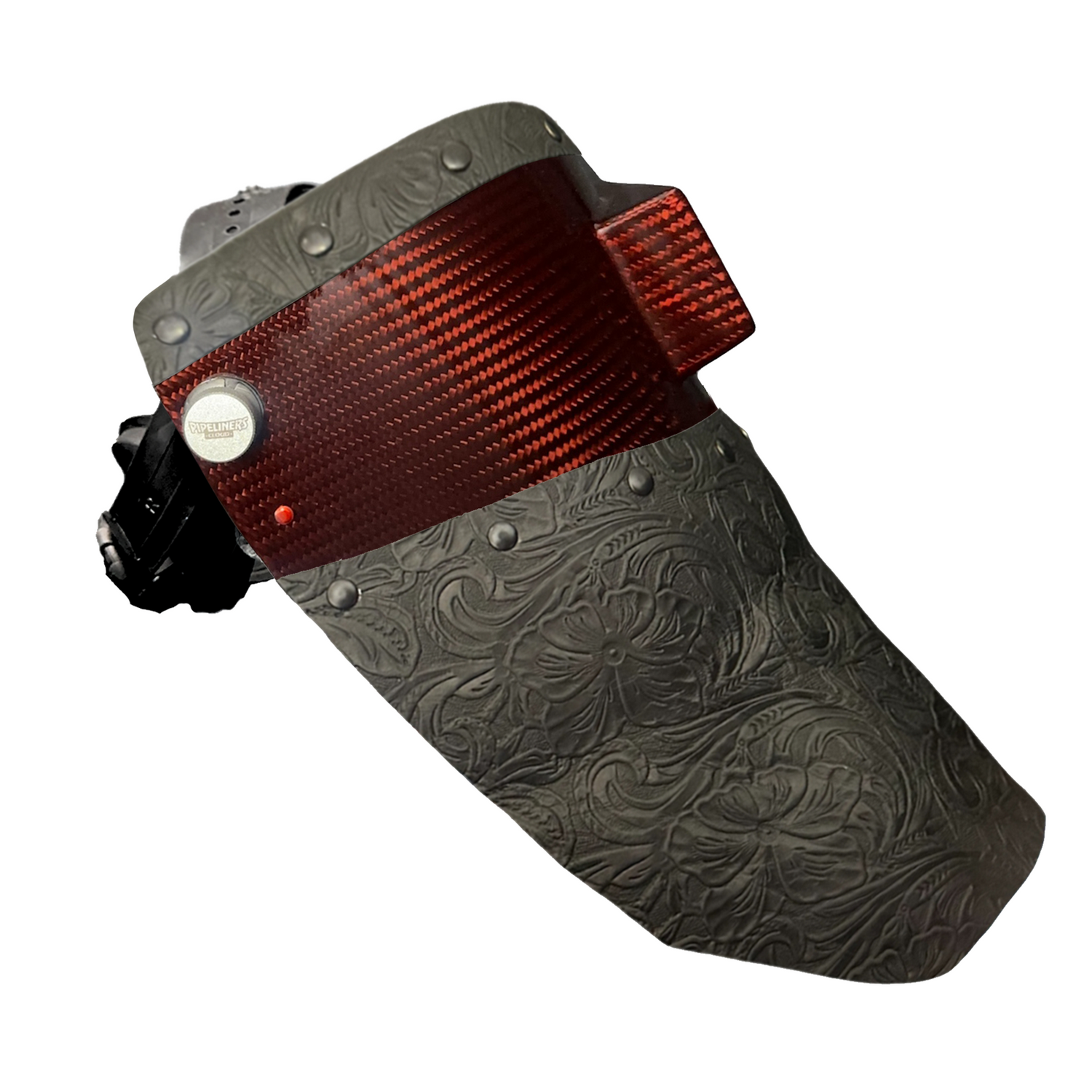 Candy Carbon Fiber Chopped Top & Bottom Leather Welding Hood