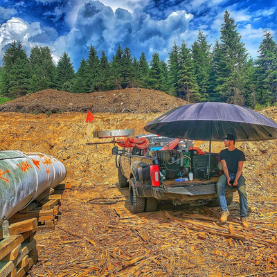 Pipeliner's Cloud Heavy Duty 10 foot Grey Umbrella