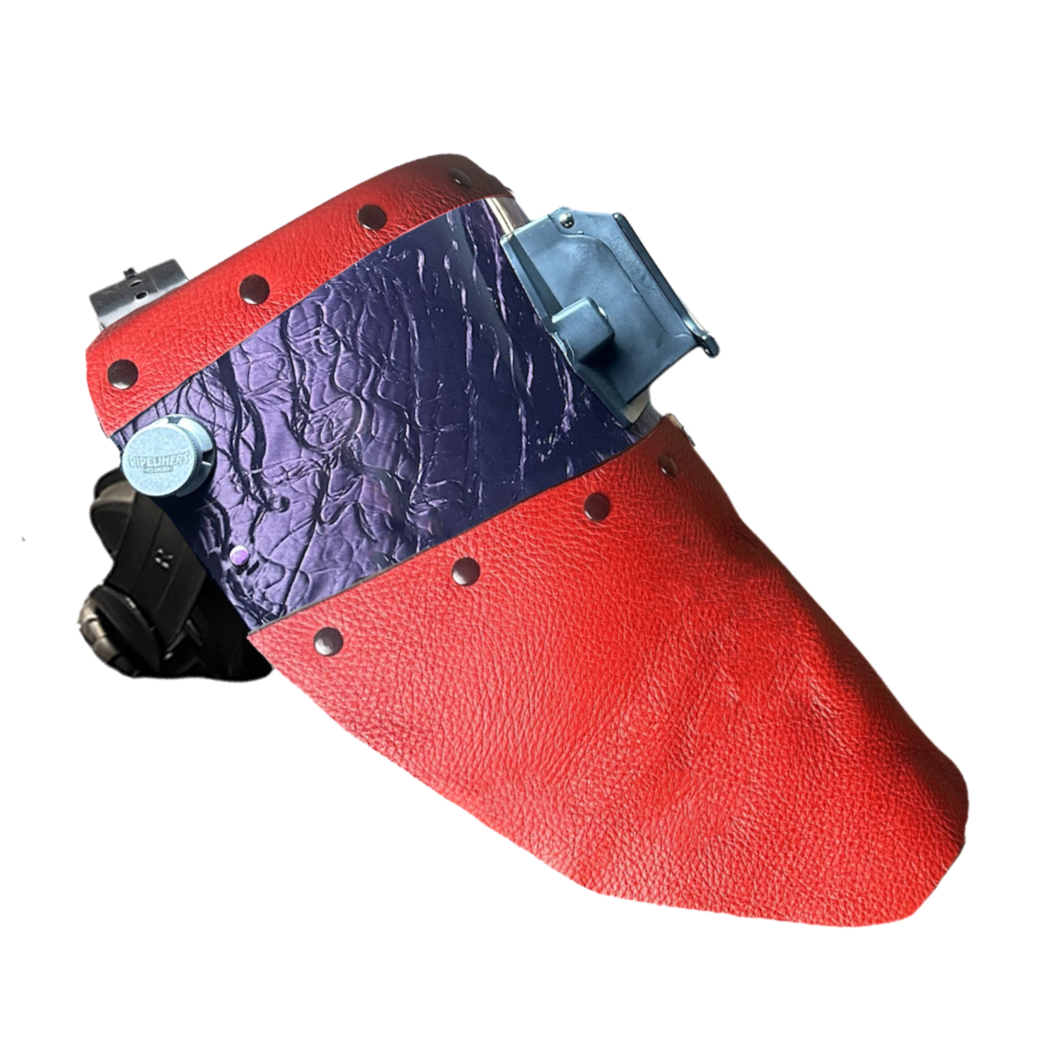 Candy Corn Silk Carbon Fiber Chopped Top & Bottom Leather Welding Hood