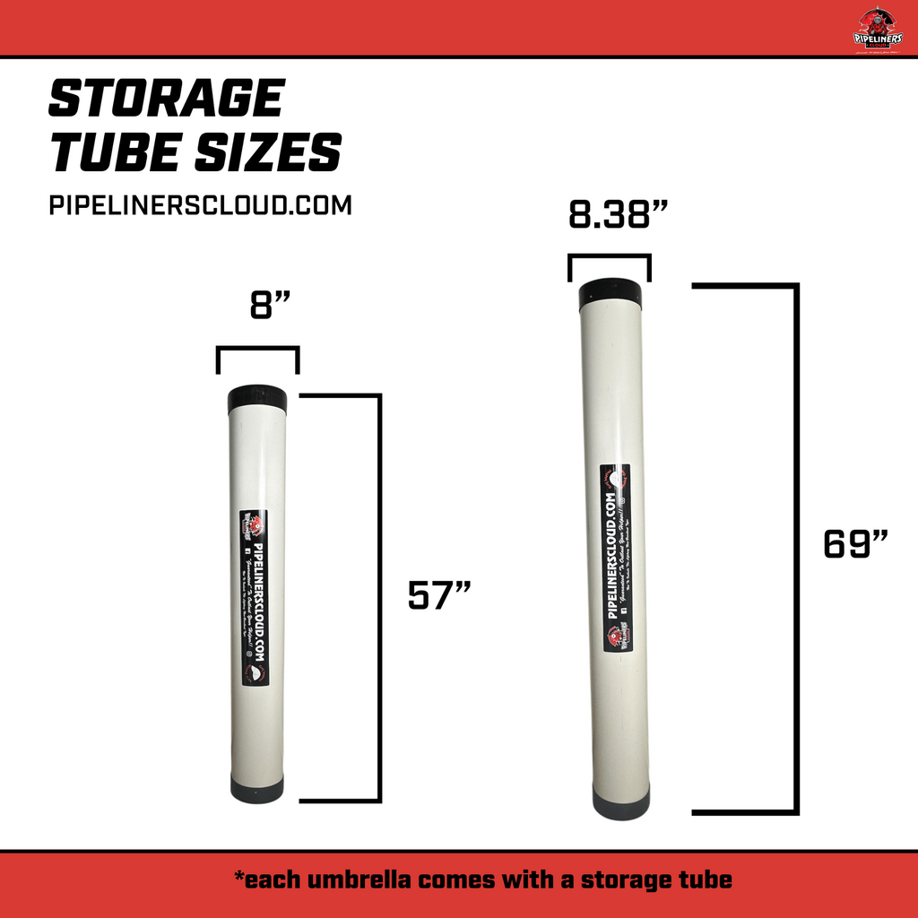 8' Pipeliners Cloud Umbrella Storage Tube