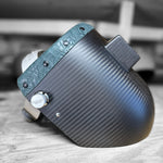 Green Floral Leather Carbon Fiber Welding Hood Side View