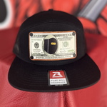 Pancake Welding Hood Leather Baseball Cap - Black