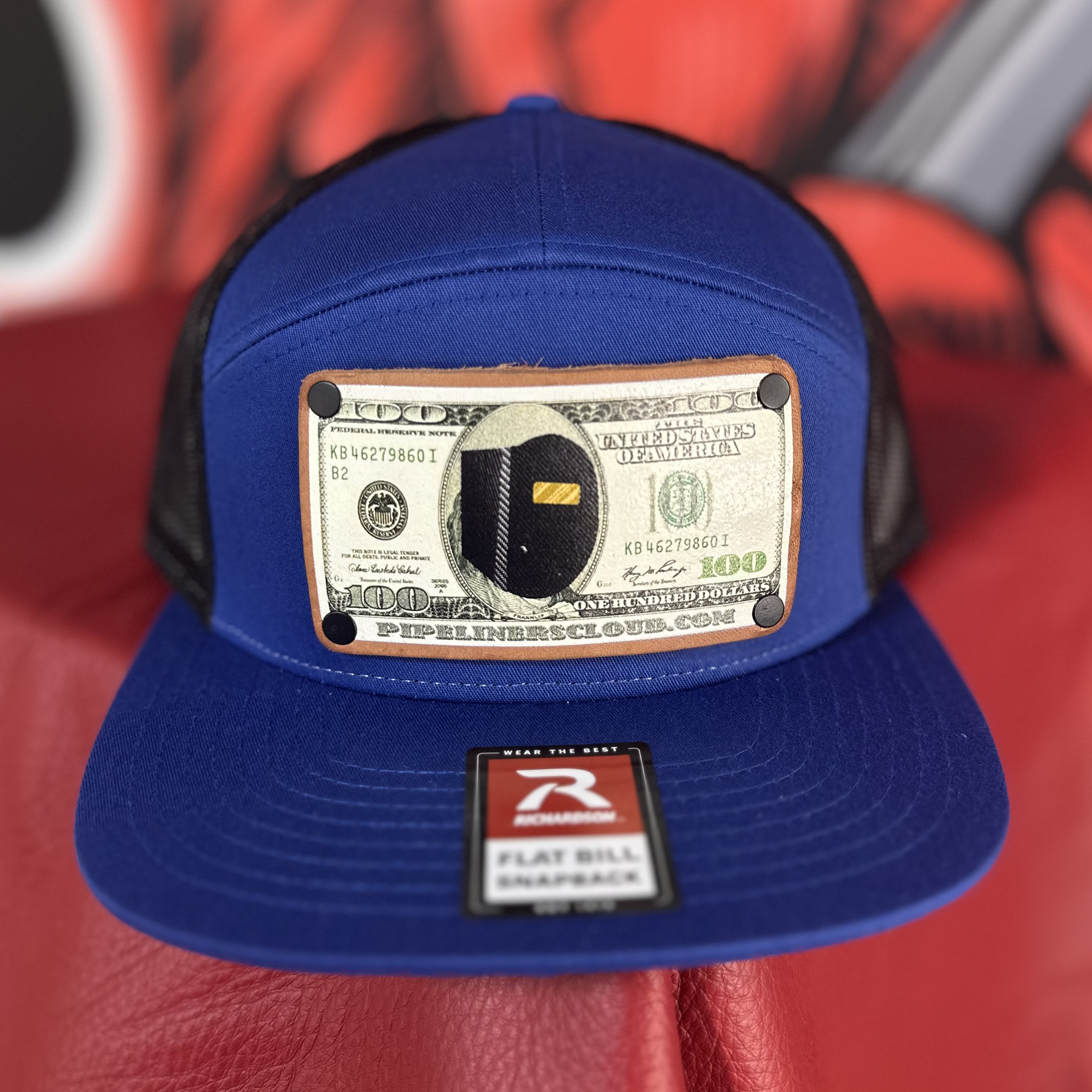 Pancake Welding Hood Leather Baseball Cap - Blue