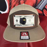 Pancake Welding Hood Leather Baseball Cap - Khaki/Brown