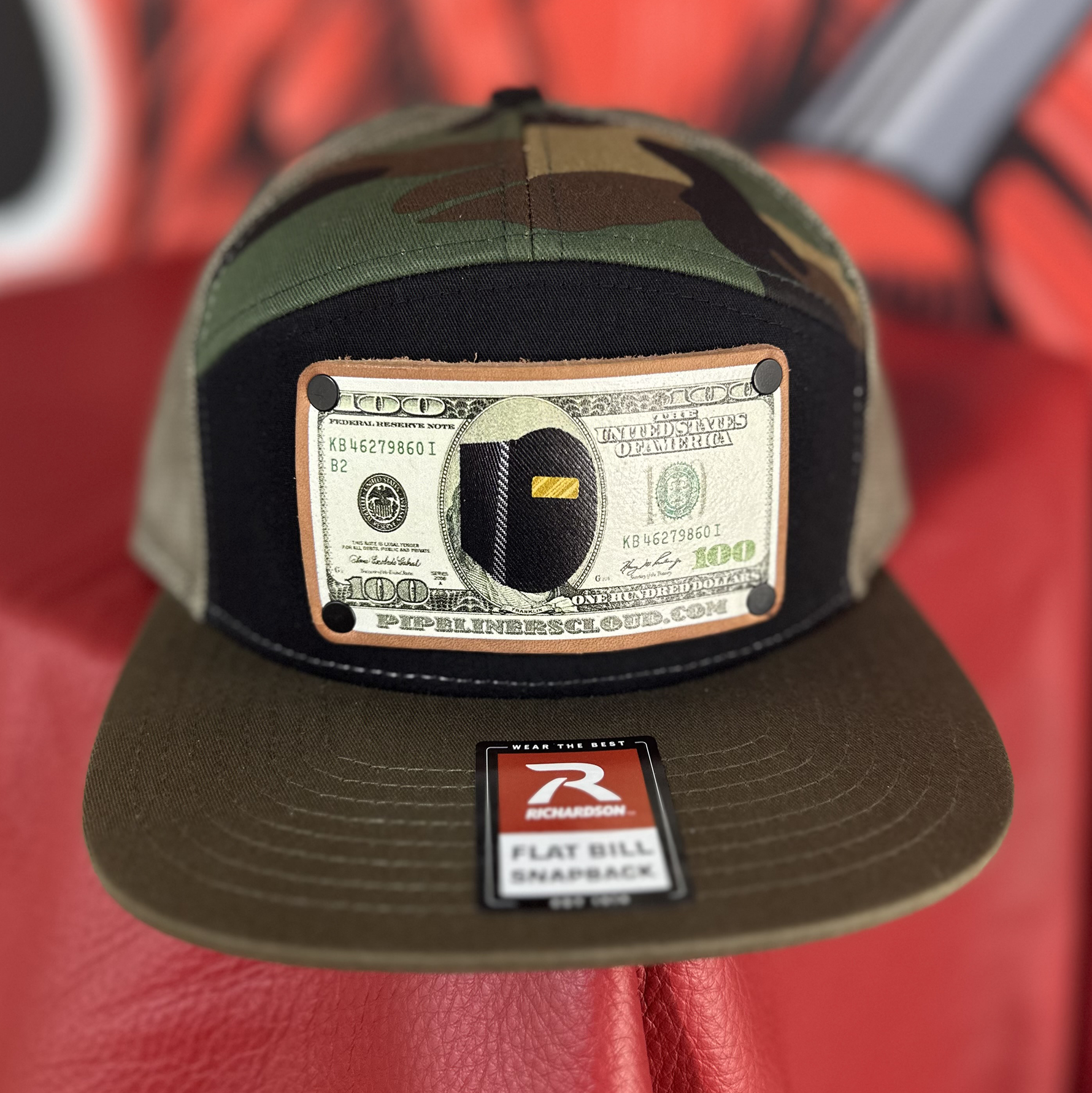 Pancake Welding Hood Leather Baseball Cap - Camo