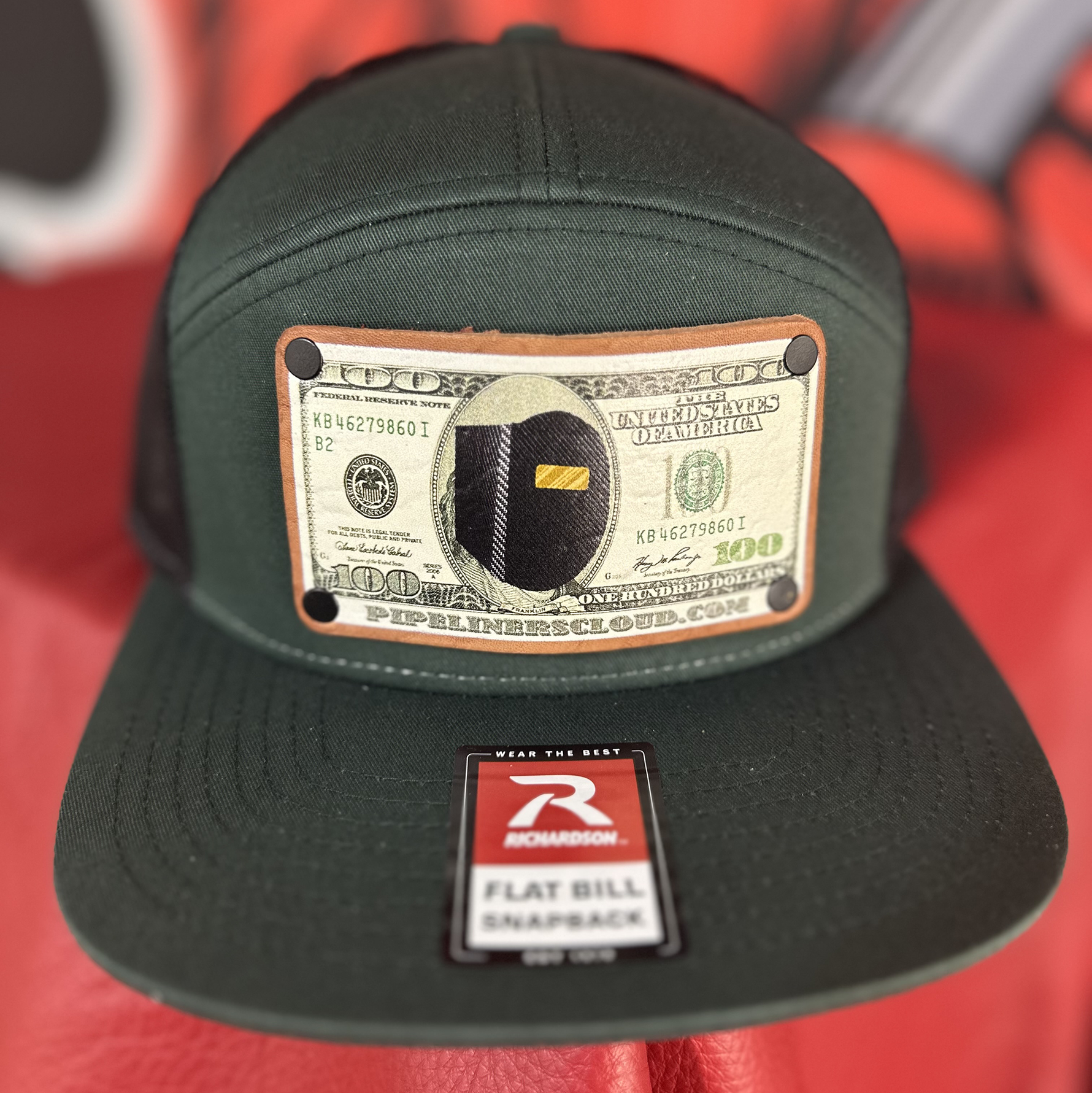 Pancake Welding Hood Leather Baseball Cap - Green