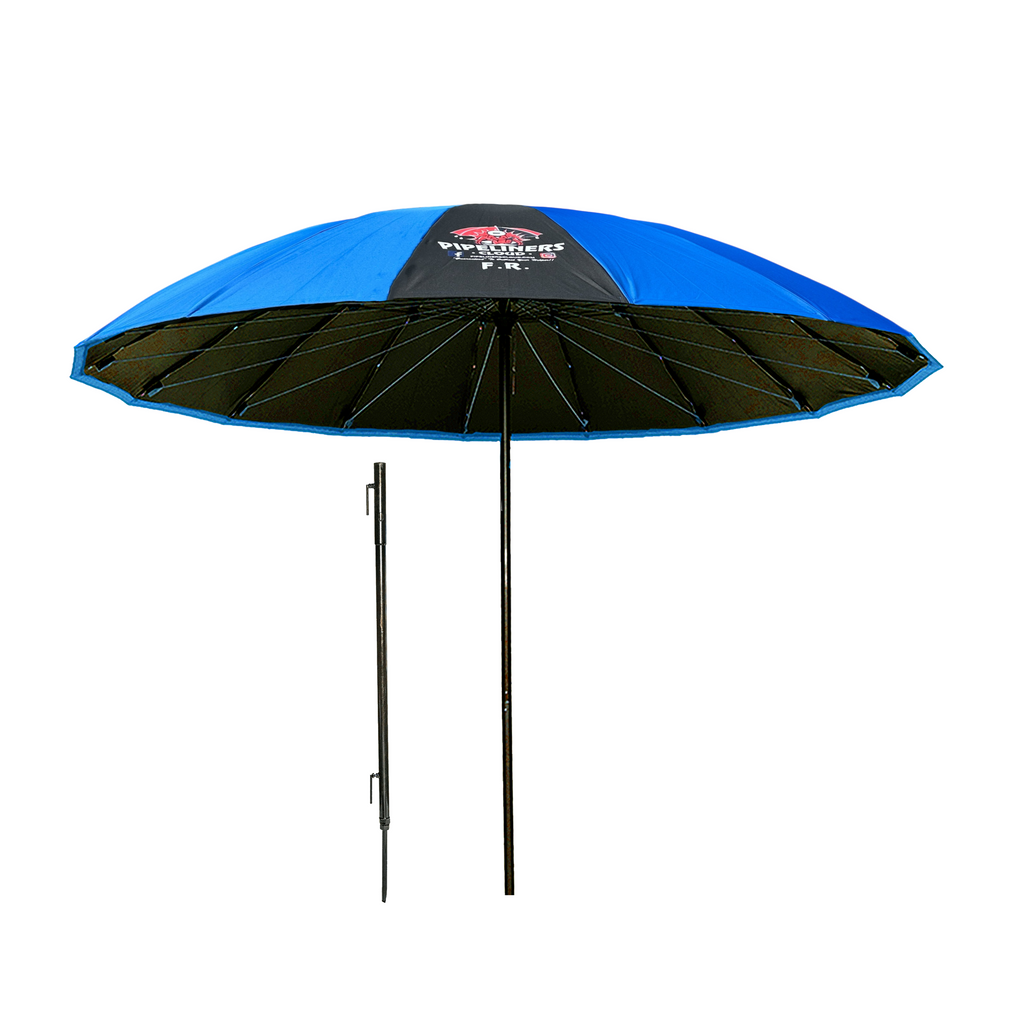 10' Blue FR Pipeliners Cloud Umbrella and Slamma Jamma Holder