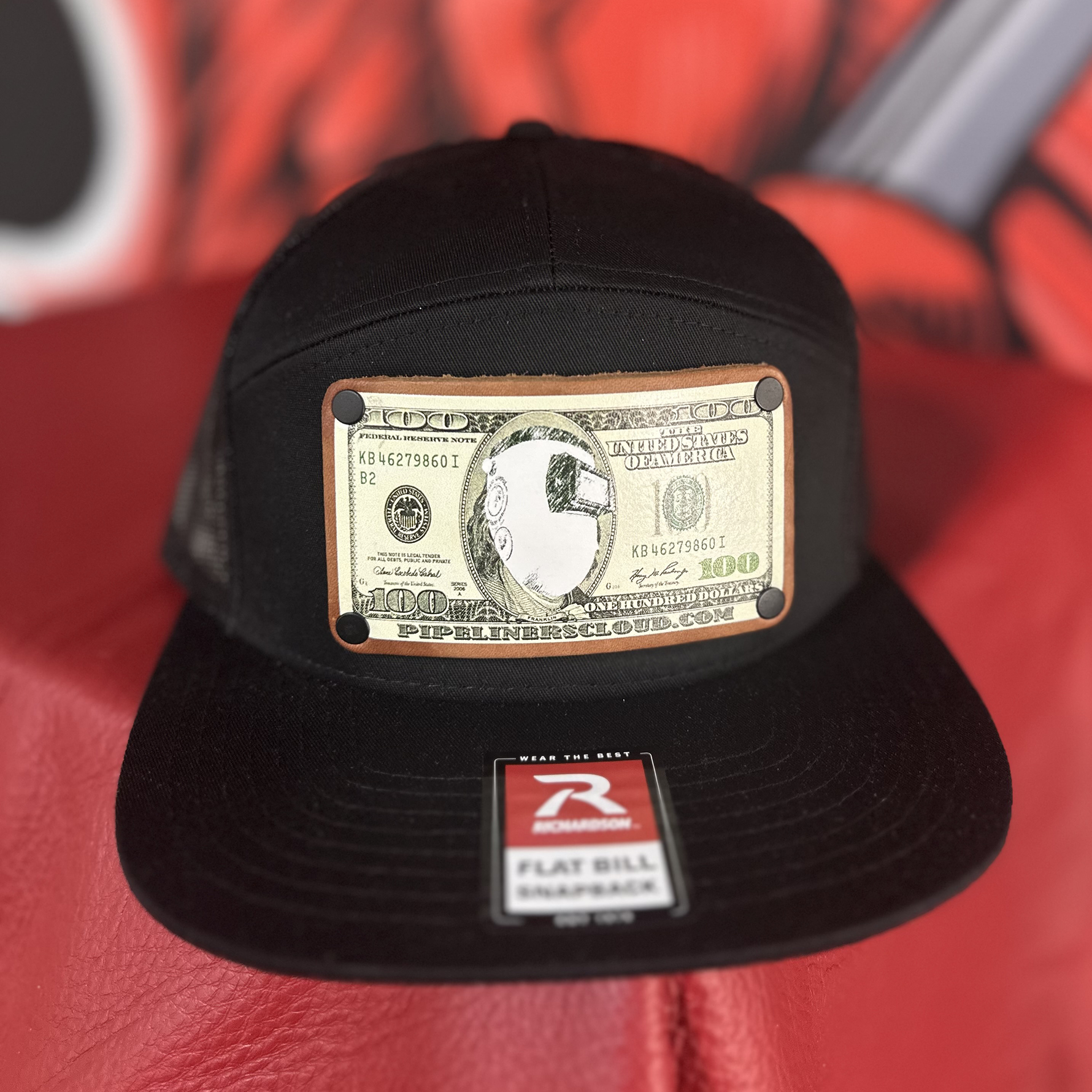 Sugar Scoop Leather Baseball Cap - Black