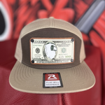 Sugar Scoop Leather Baseball Cap - Khaki/Brown