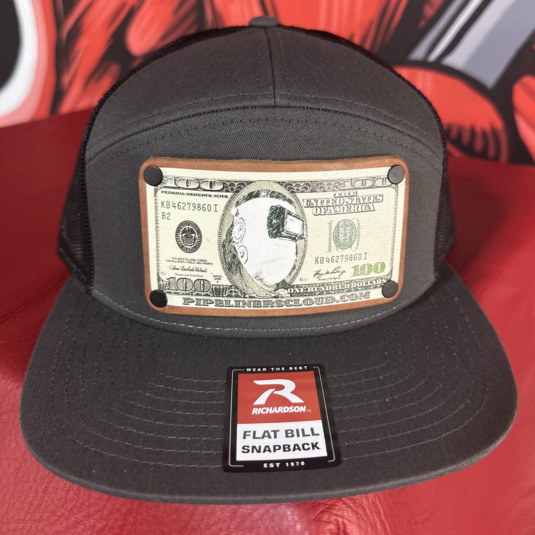 Sugar Scoop Leather Baseball Cap - Grey