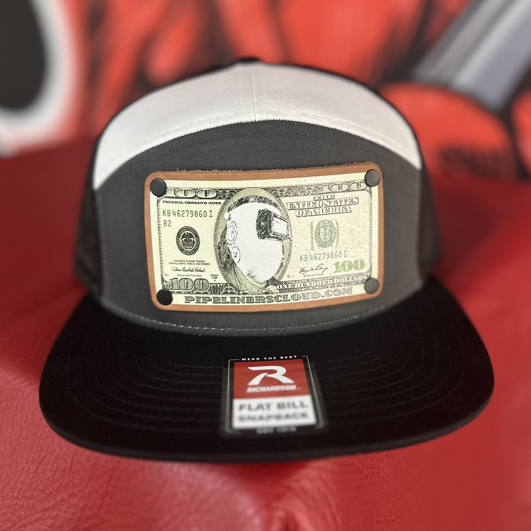 Sugar Scoop Leather Baseball Cap - White/Grey/Black