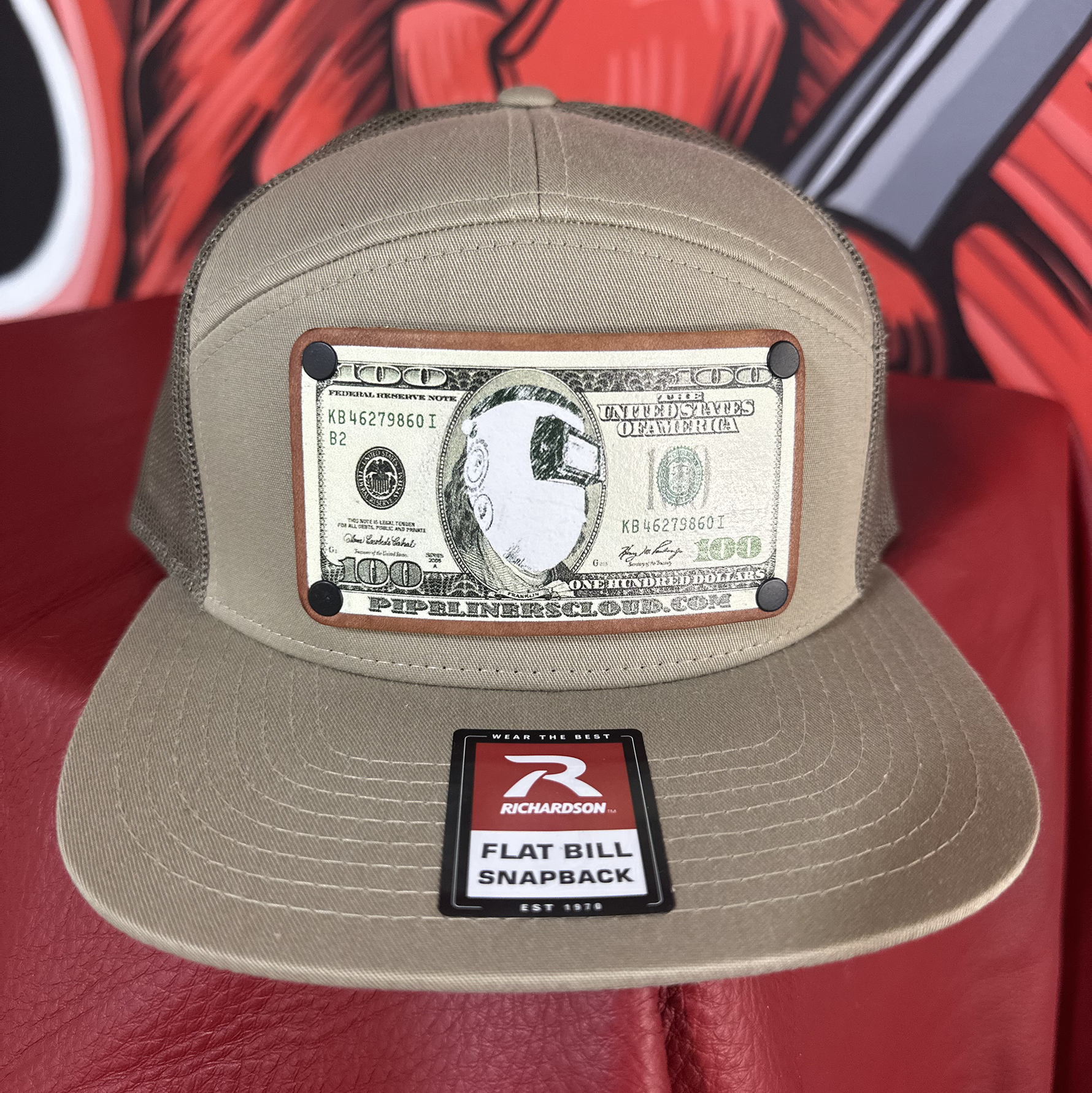 Sugar Scoop Leather Baseball Cap - Khaki