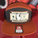 Sugar Scoop Leather Baseball Cap - Orange/Dark Brown