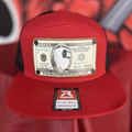 Sugar Scoop Leather Baseball Cap - Red