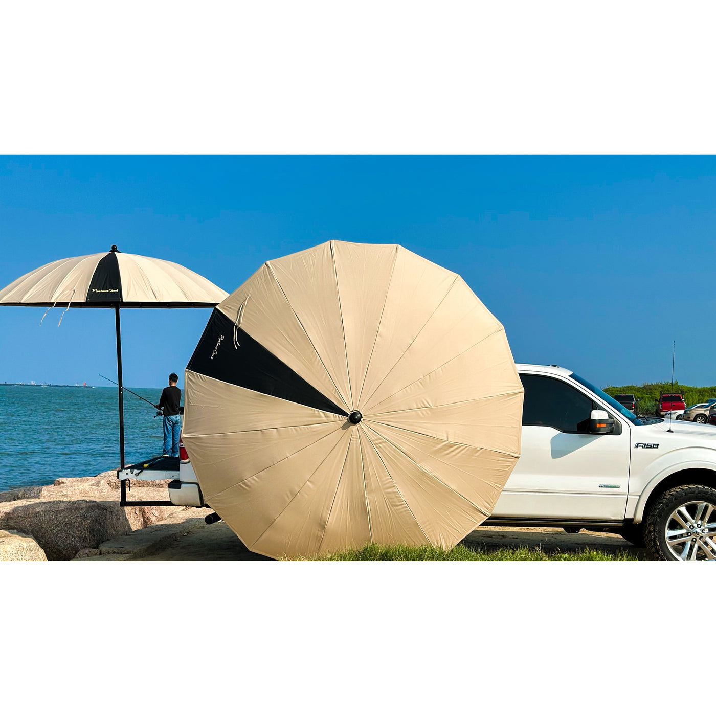 8' diameter Khaki Canopy 60Mph tested umbrella